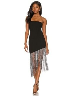 Superdown cleo strapless dress xs black